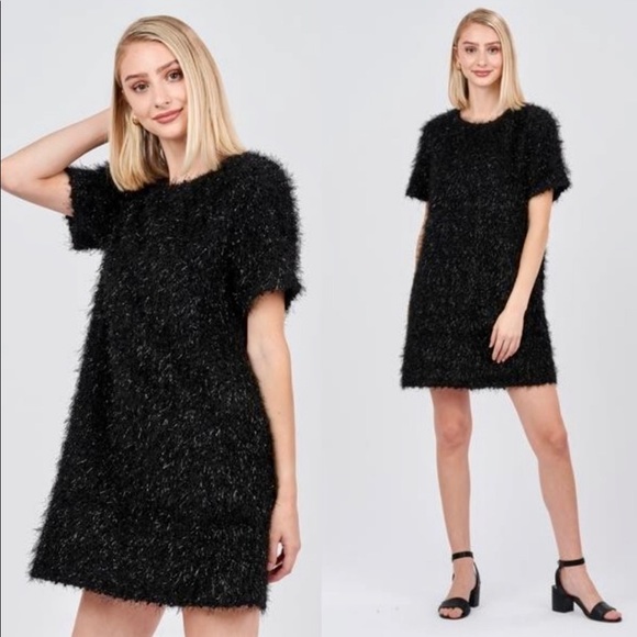 🔴🆕Fuzzy Sparkle Shift Dress - Picture 3 of 10